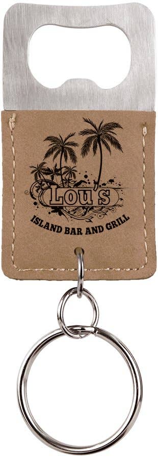 Bottle Opener Keychains Leatherette Engraved Custom