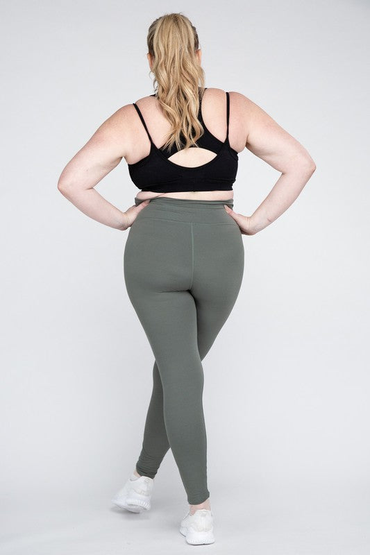 Plus Size V Waist Full Length Leggings