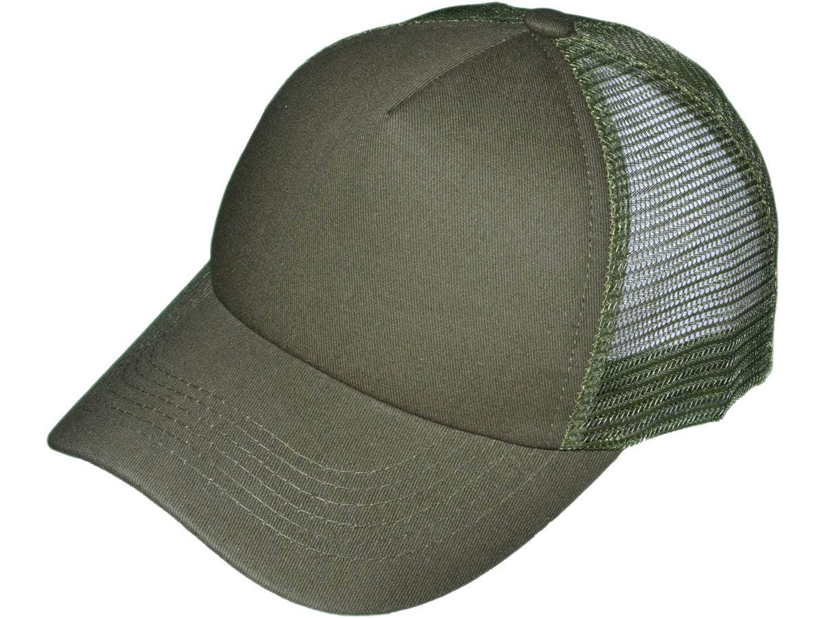 Blank 5 Panel Cotton Foam Trucker Hats - BK Caps Mid Profile