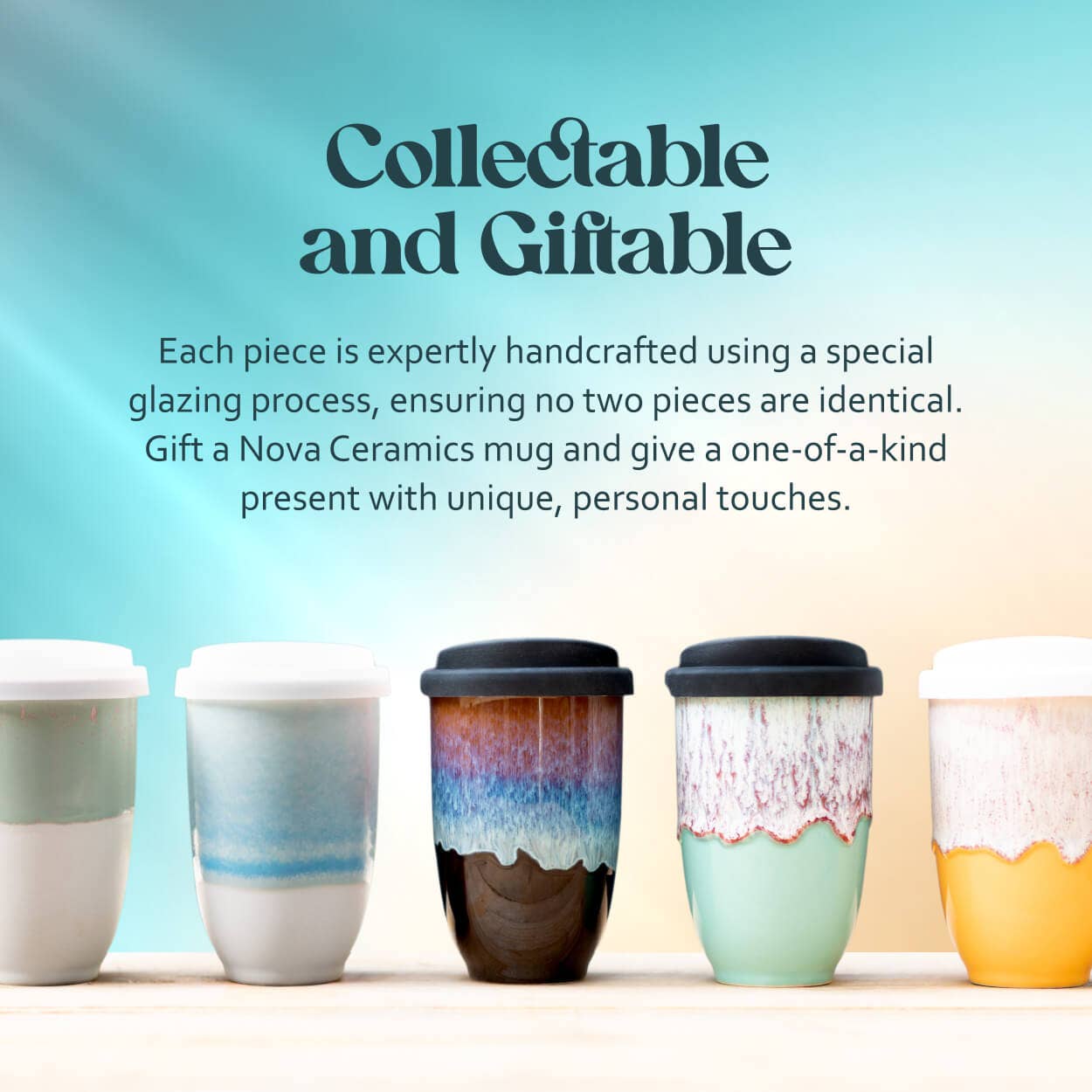 Monsoon Ceramic Mug – 12oz Reusable Cup with Lid