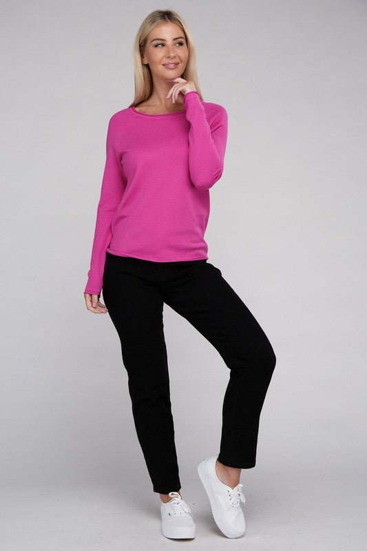 Viscose Round Neck Basic Sweater