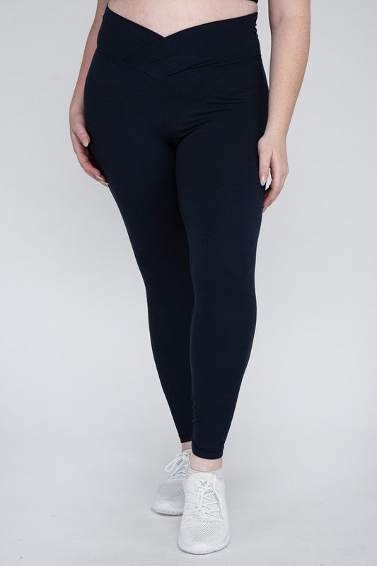 Plus Size V Waist Full Length Leggings