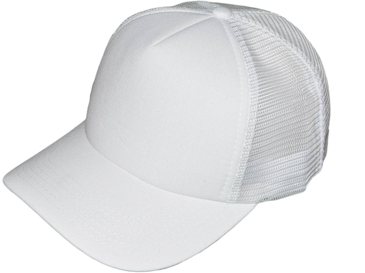 Blank 5 Panel Cotton Foam Trucker Hats - BK Caps Mid Profile