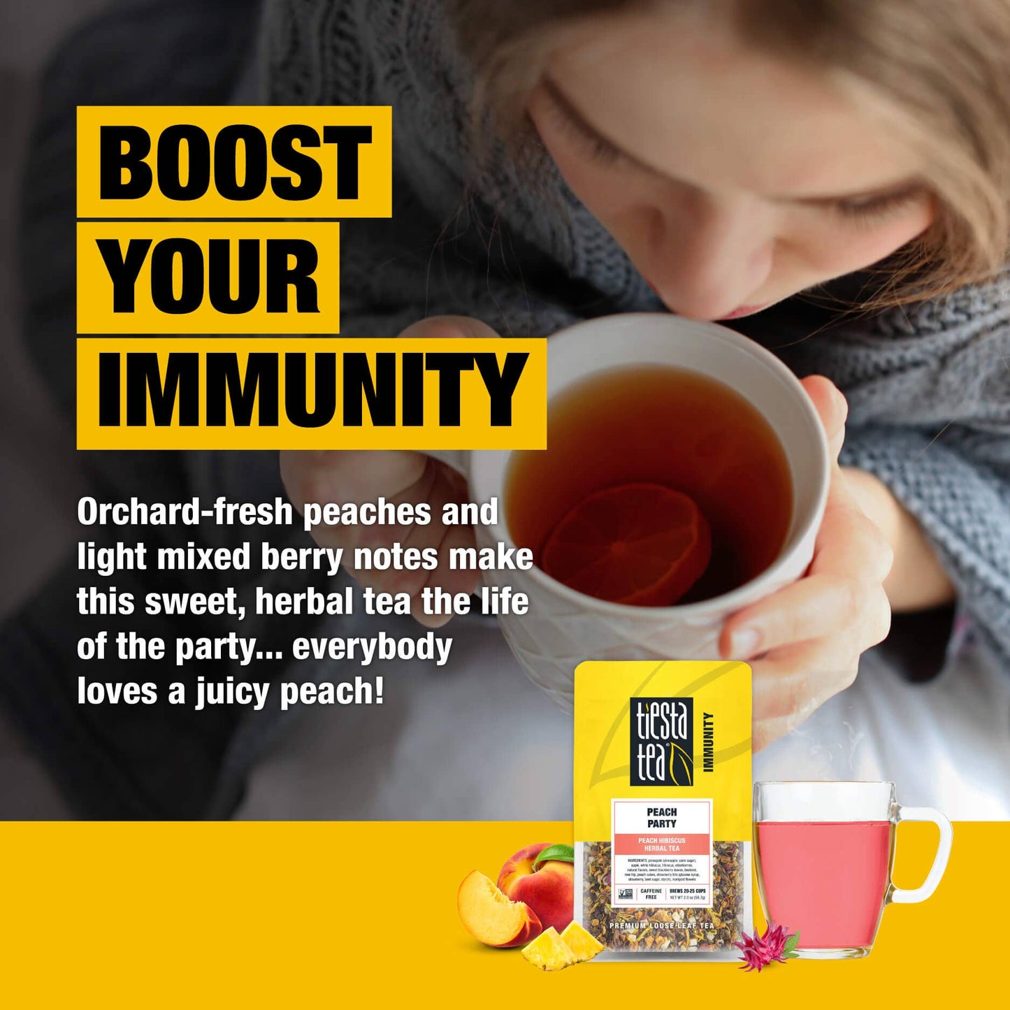 Peach Party - Peach Hibiscus Herbal Tea