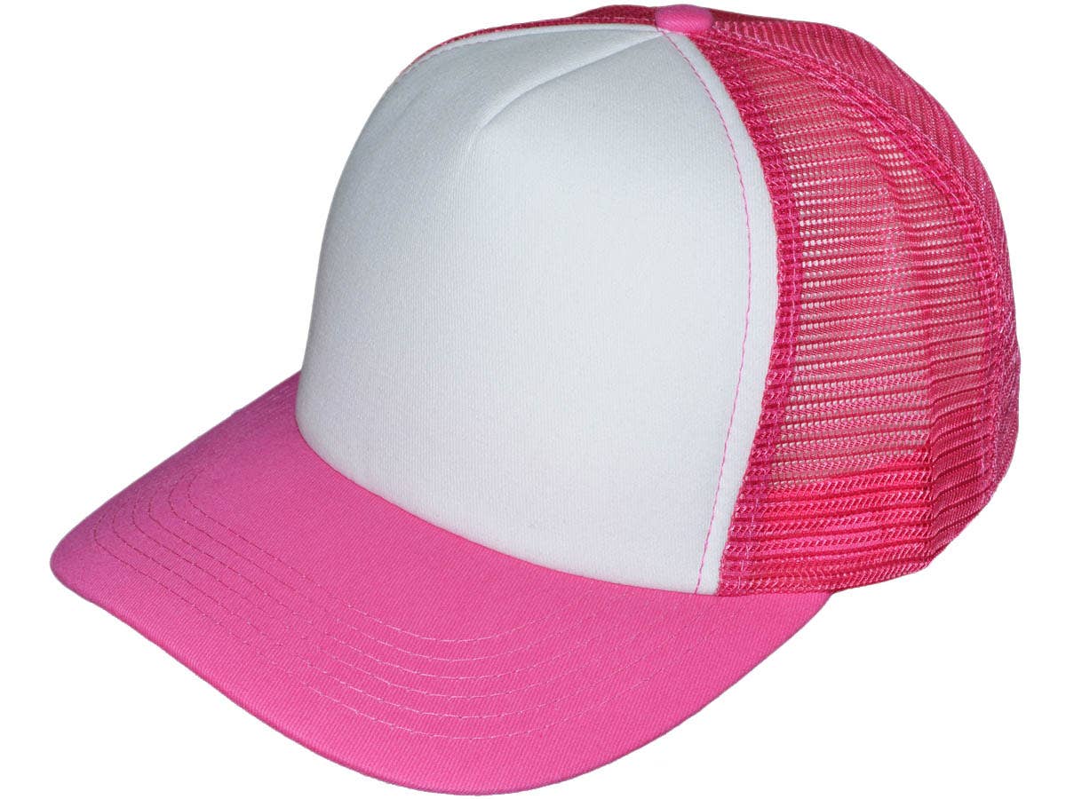 Blank 5 Panel Cotton Foam Trucker Hats - BK Caps Mid Profile