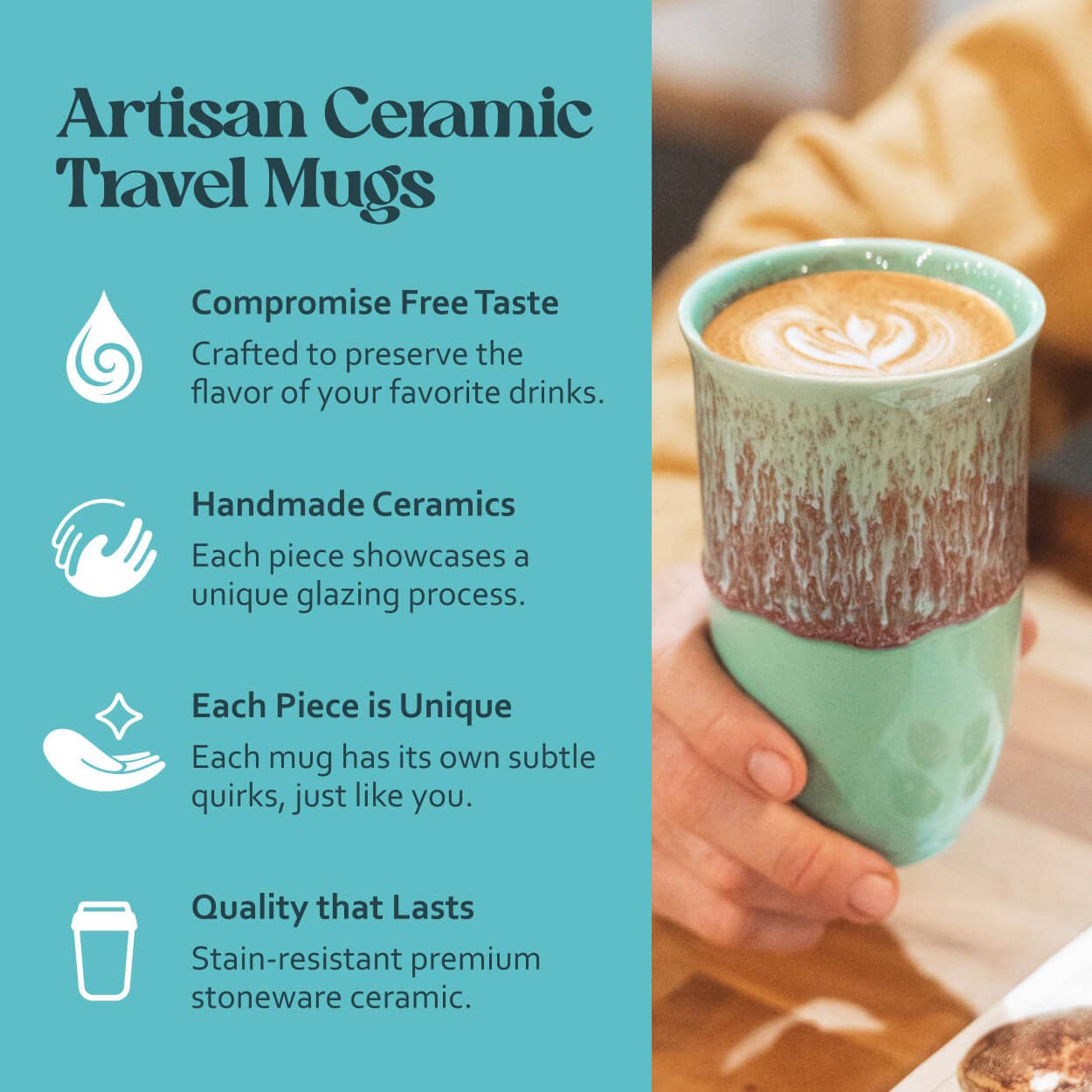 Nebula Ceramic Travel Mug – 16oz with Lid & Sleeve