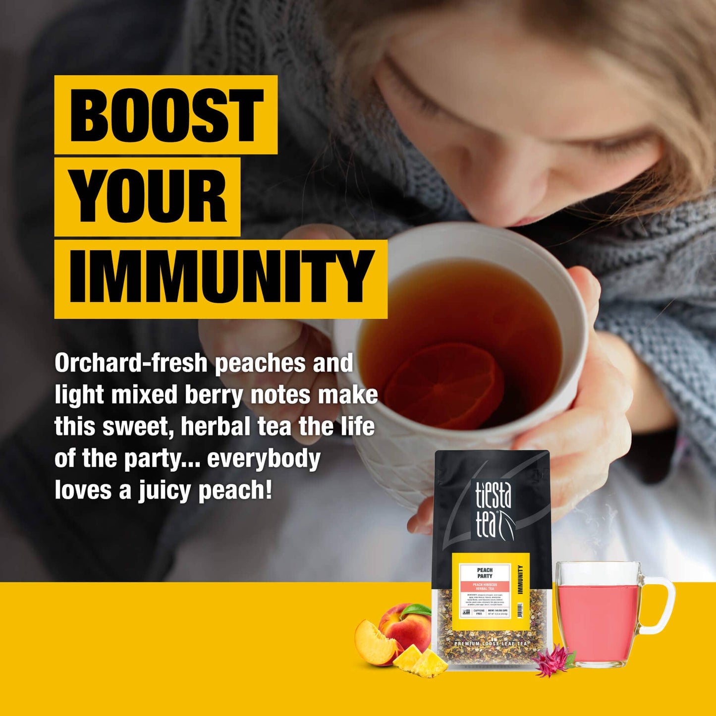 Peach Party - Peach Hibiscus Herbal Tea