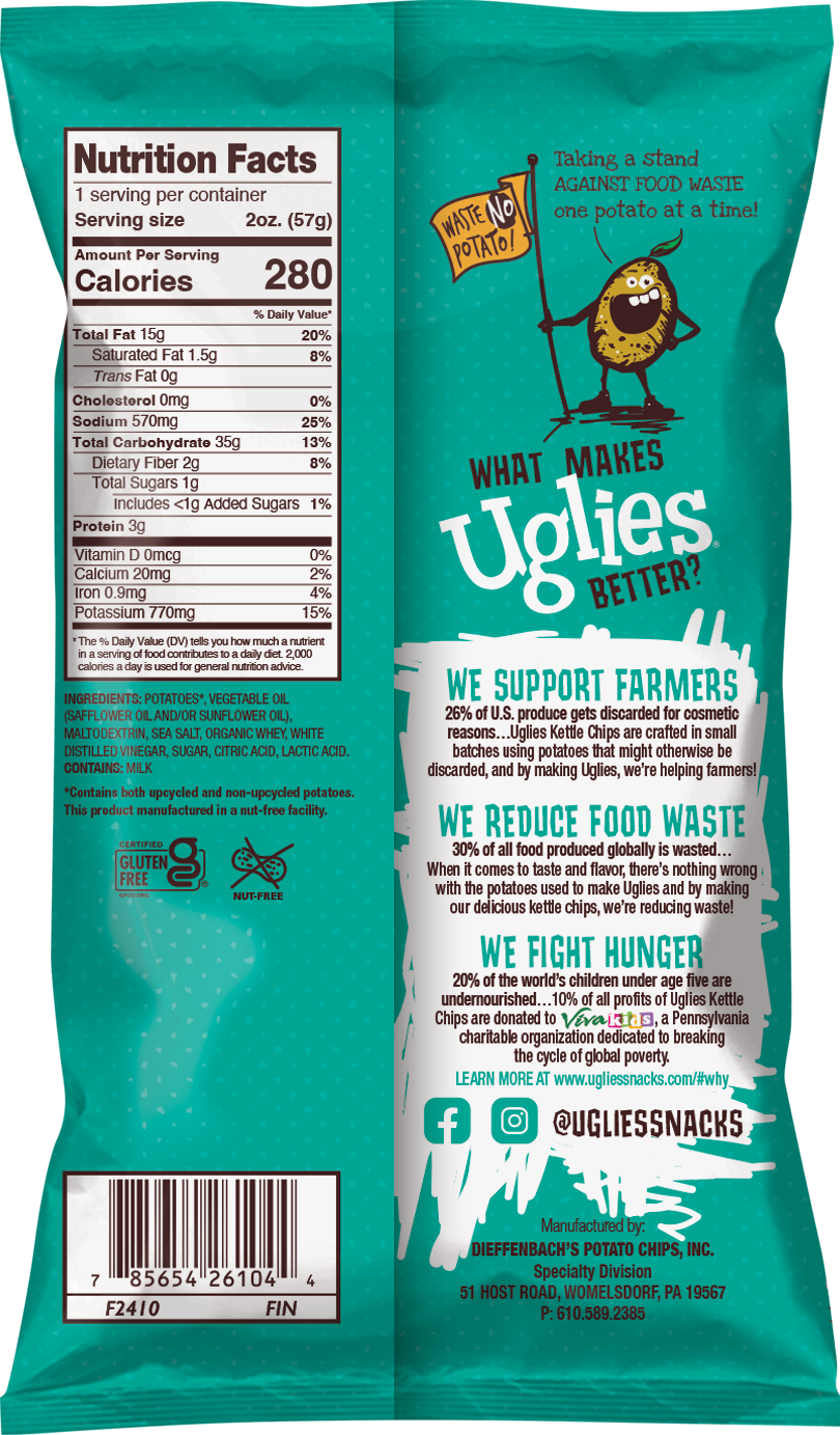 Uglies 2oz Salt & Vinegar Kettle Cooked Potato Chips