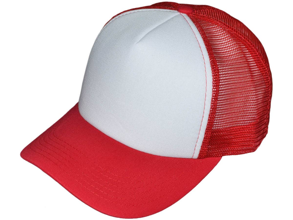 Blank 5 Panel Cotton Foam Trucker Hats - BK Caps Mid Profile