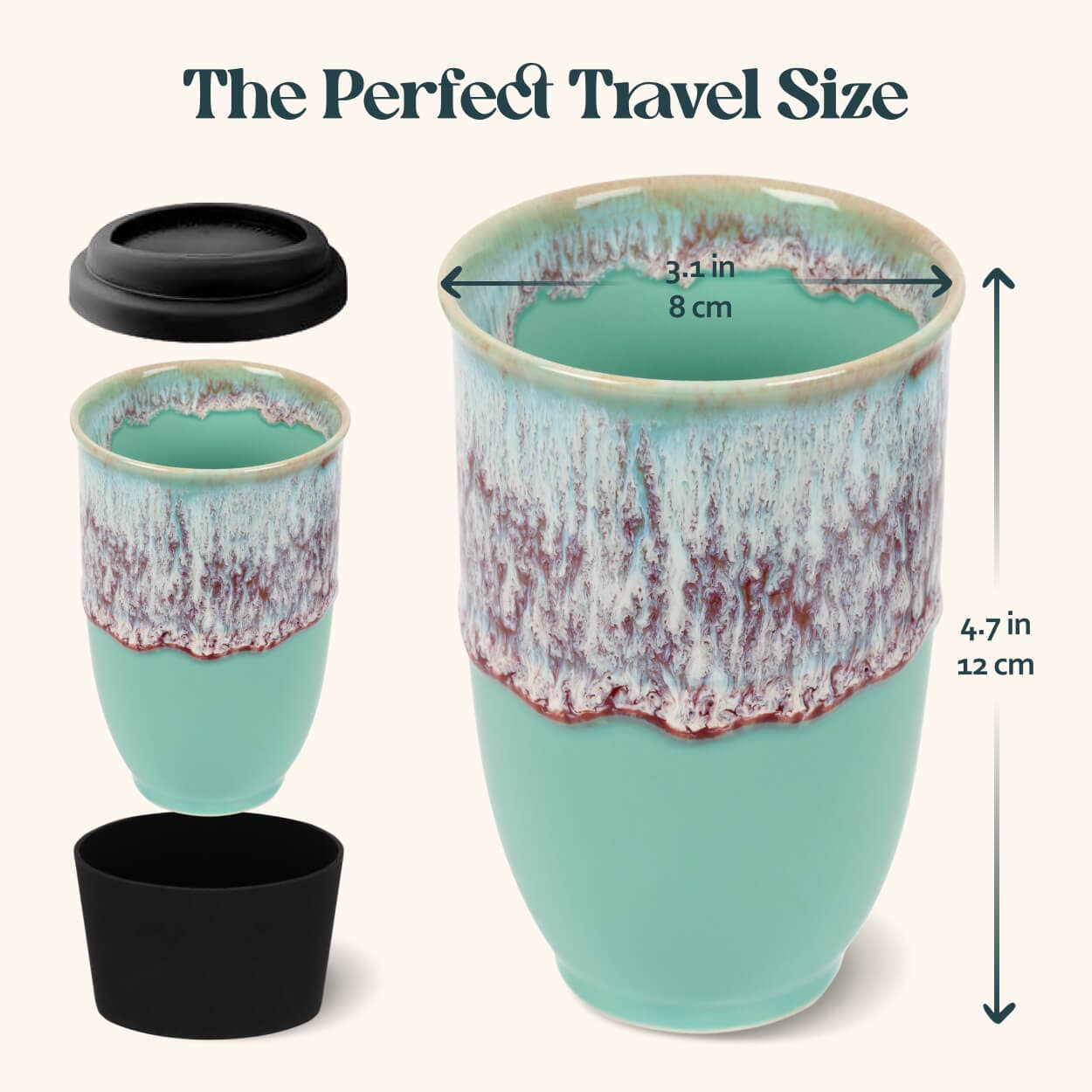 Nebula Ceramic Travel Mug – 12oz with Lid & Sleeve