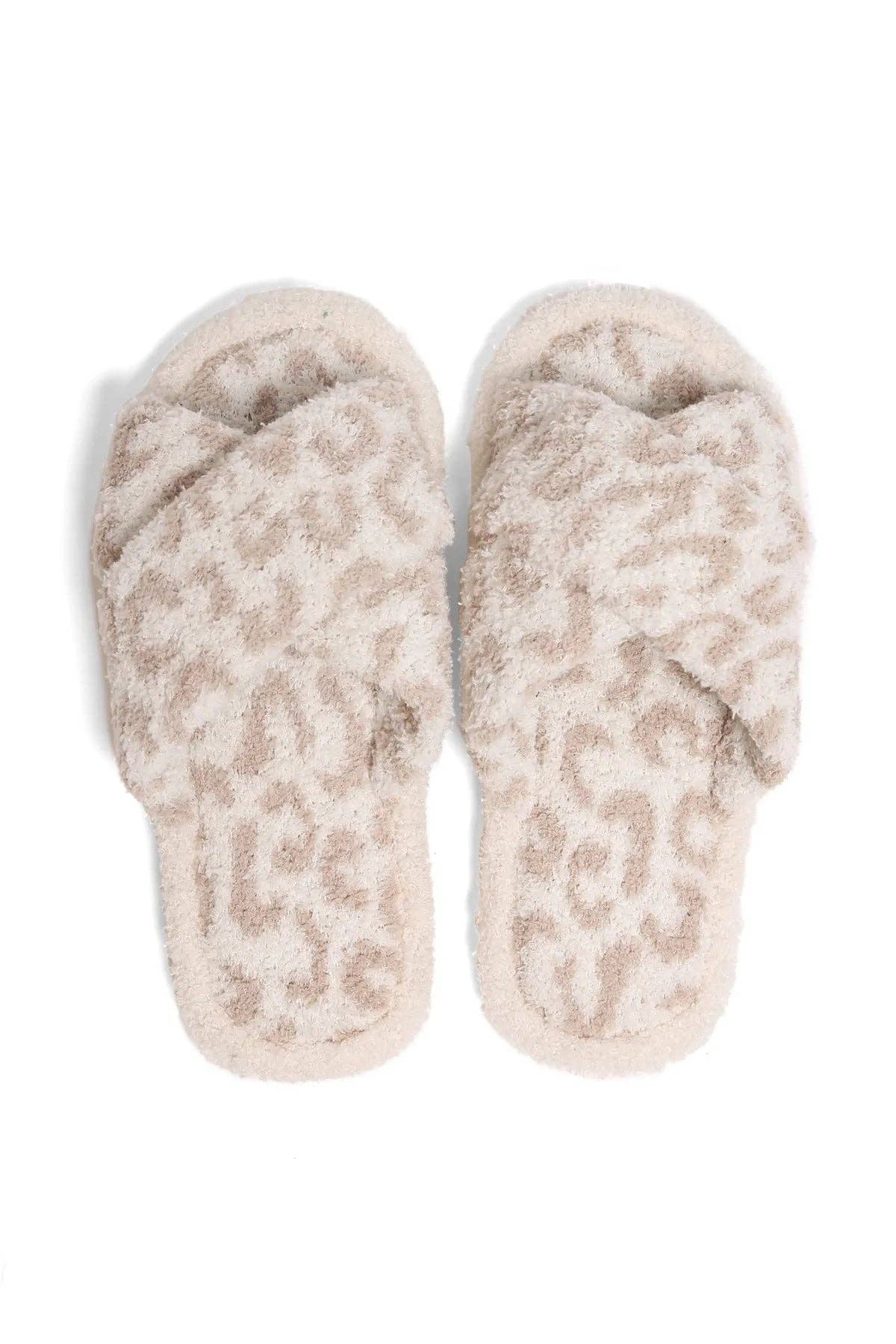 JCL2120 Leopard Super Lux Open-Toe Slipper