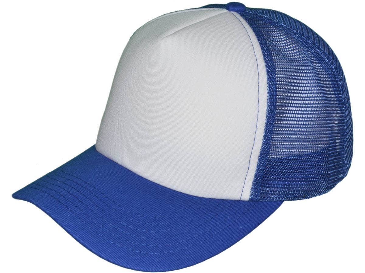 Blank 5 Panel Cotton Foam Trucker Hats - BK Caps Mid Profile