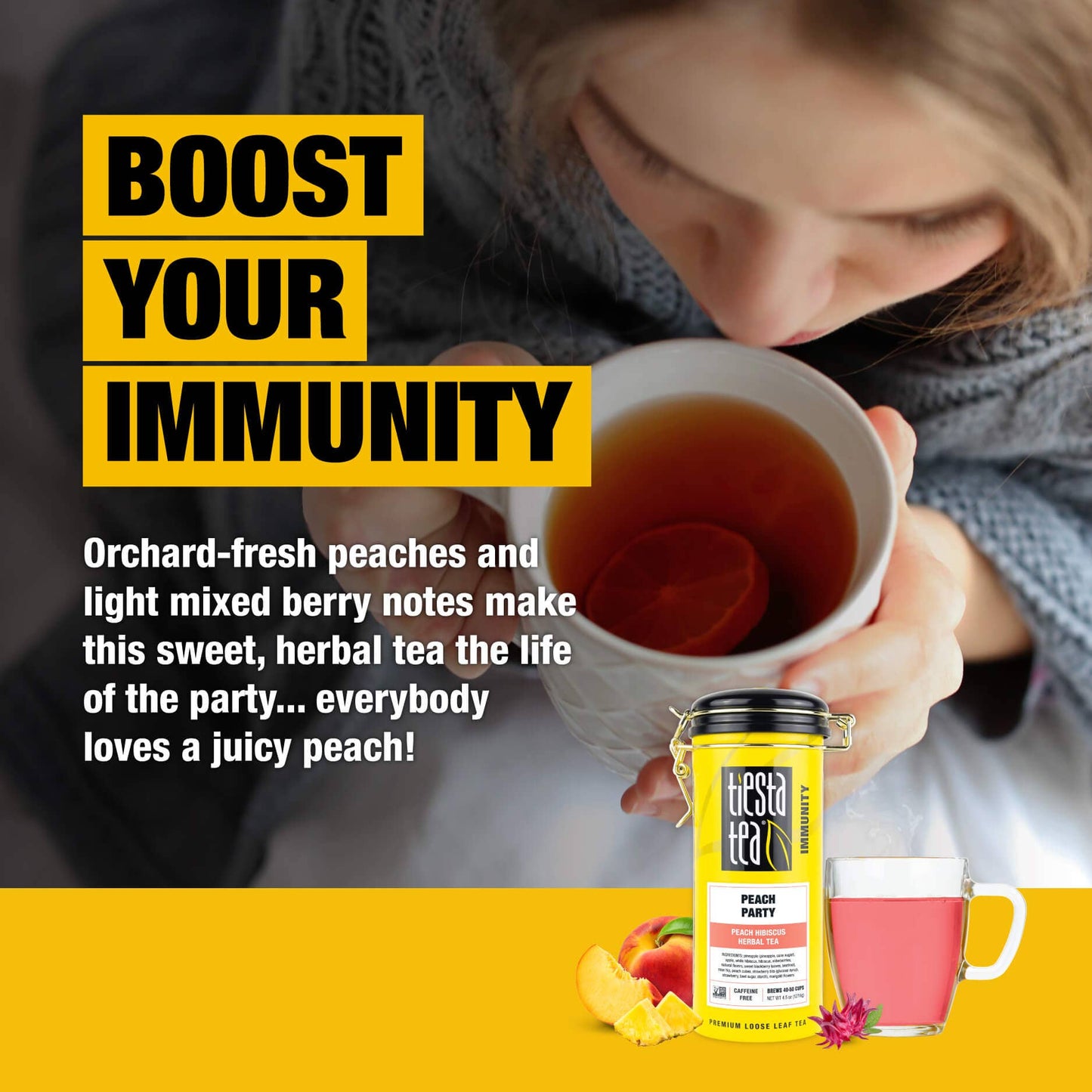 Peach Party - Peach Hibiscus Herbal Tea