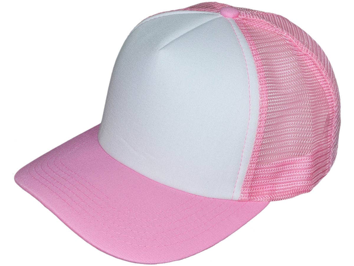 Blank 5 Panel Cotton Foam Trucker Hats - BK Caps Mid Profile