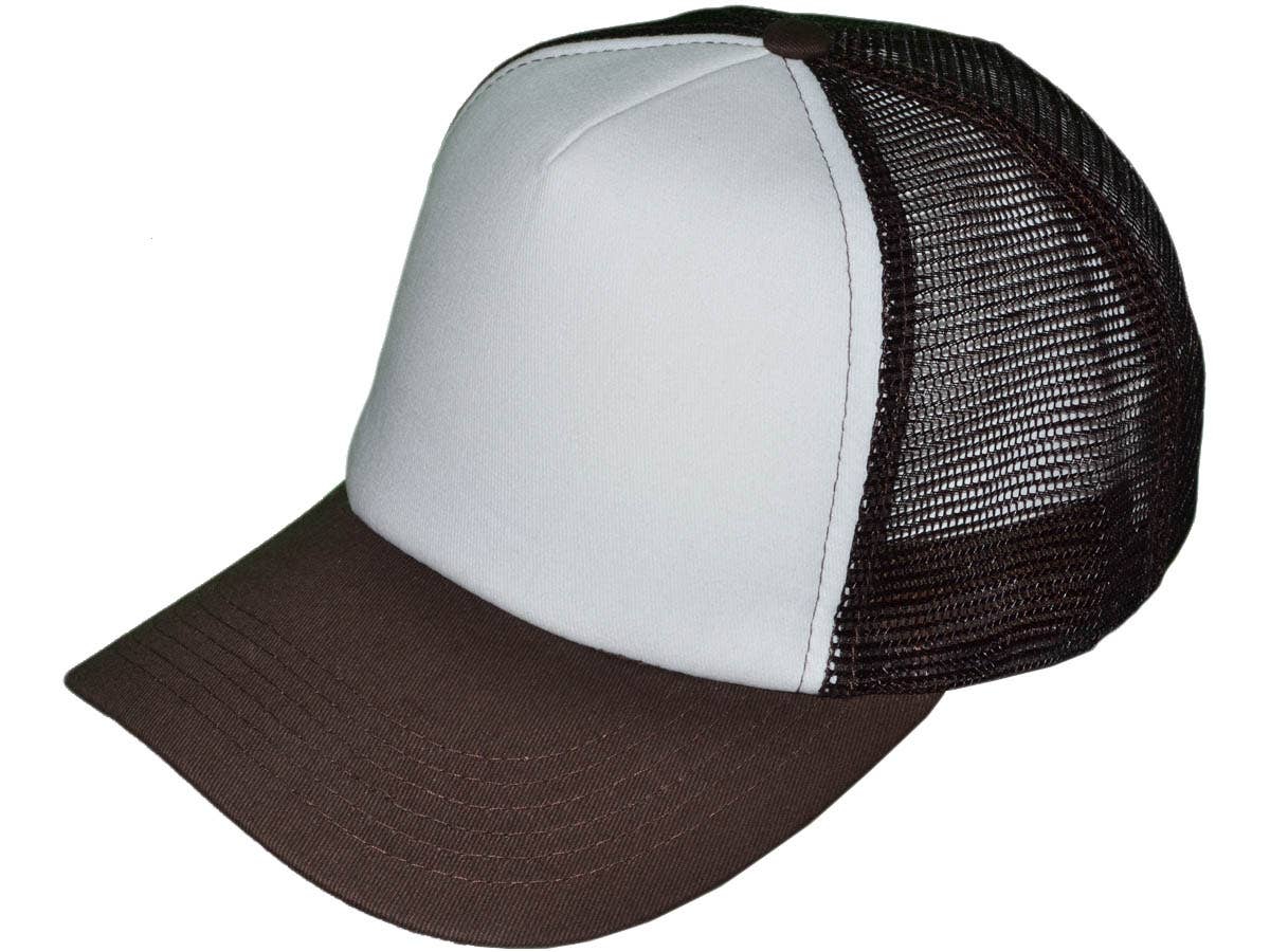 Blank 5 Panel Cotton Foam Trucker Hats - BK Caps Mid Profile