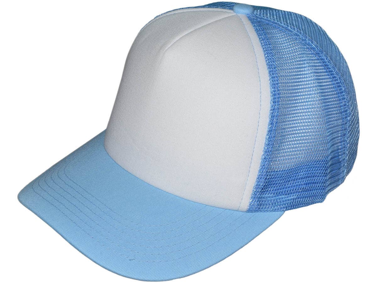 Blank 5 Panel Cotton Foam Trucker Hats - BK Caps Mid Profile
