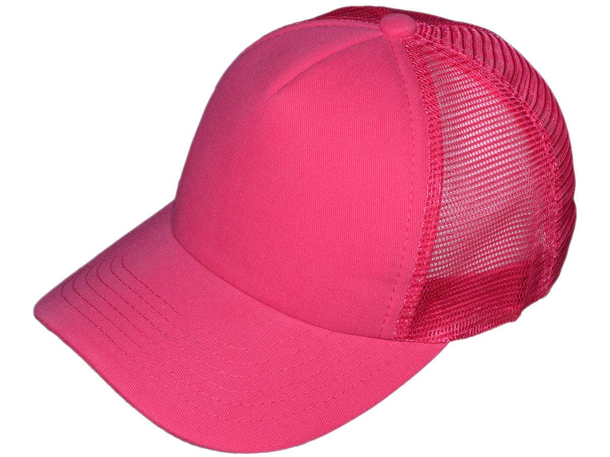 Blank 5 Panel Cotton Foam Trucker Hats - BK Caps Mid Profile