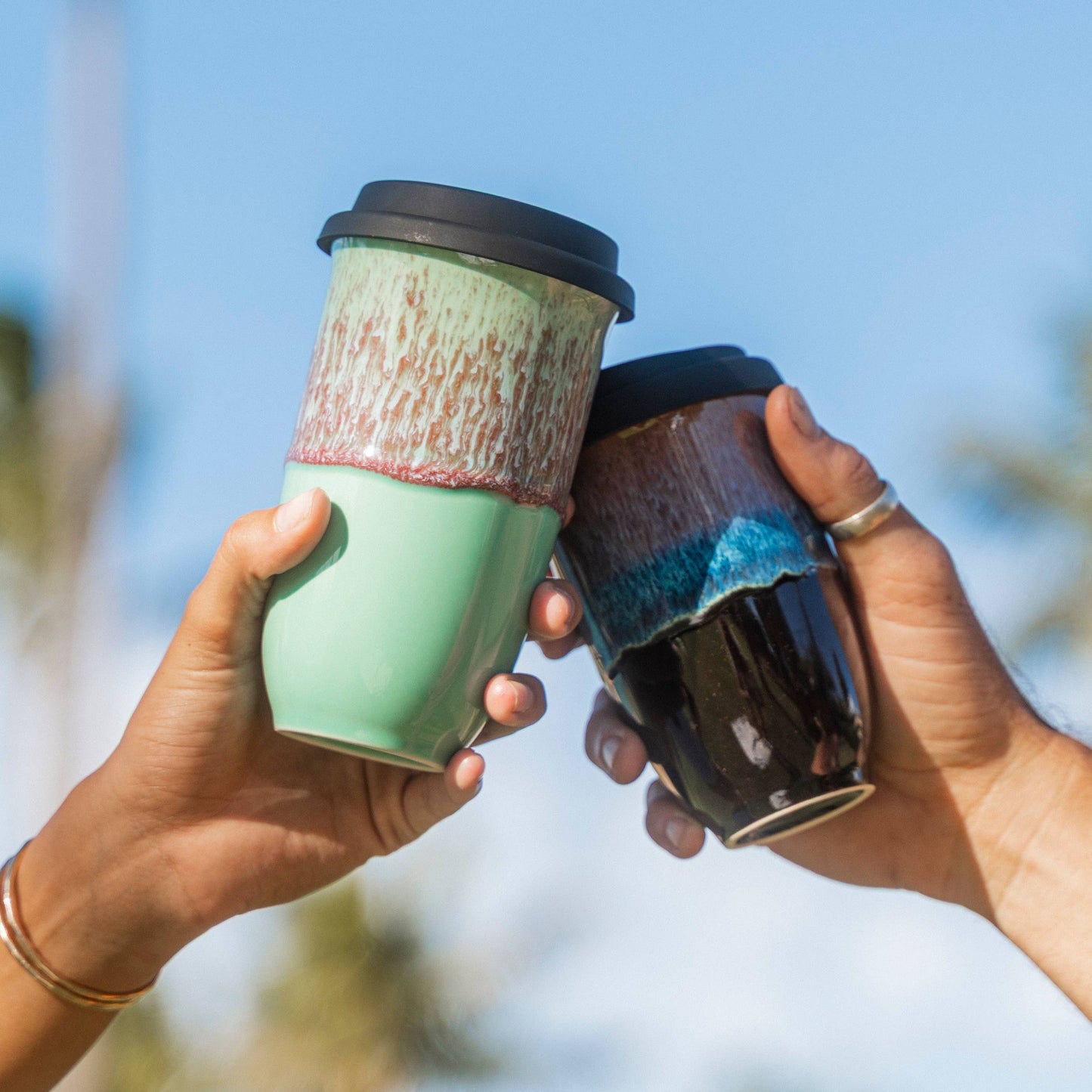 Nebula Ceramic Travel Mug – 16oz with Lid & Sleeve