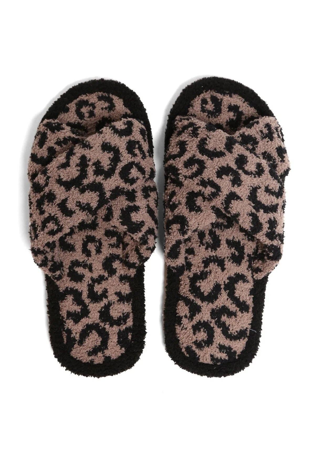 JCL2120 Leopard Super Lux Open-Toe Slipper