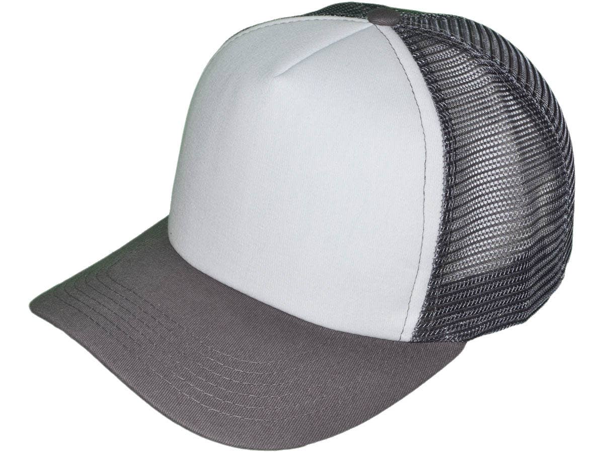 Blank 5 Panel Cotton Foam Trucker Hats - BK Caps Mid Profile