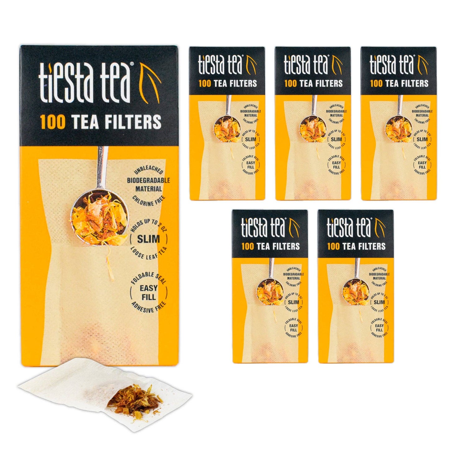 Tea Filters - Biodegradable Loose Leaf Tea Filters (6 Pack)