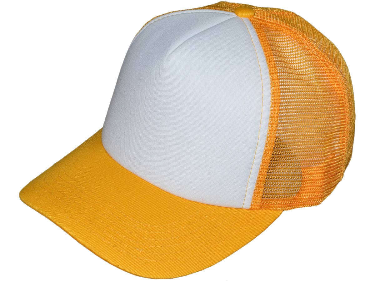 Blank 5 Panel Cotton Foam Trucker Hats - BK Caps Mid Profile