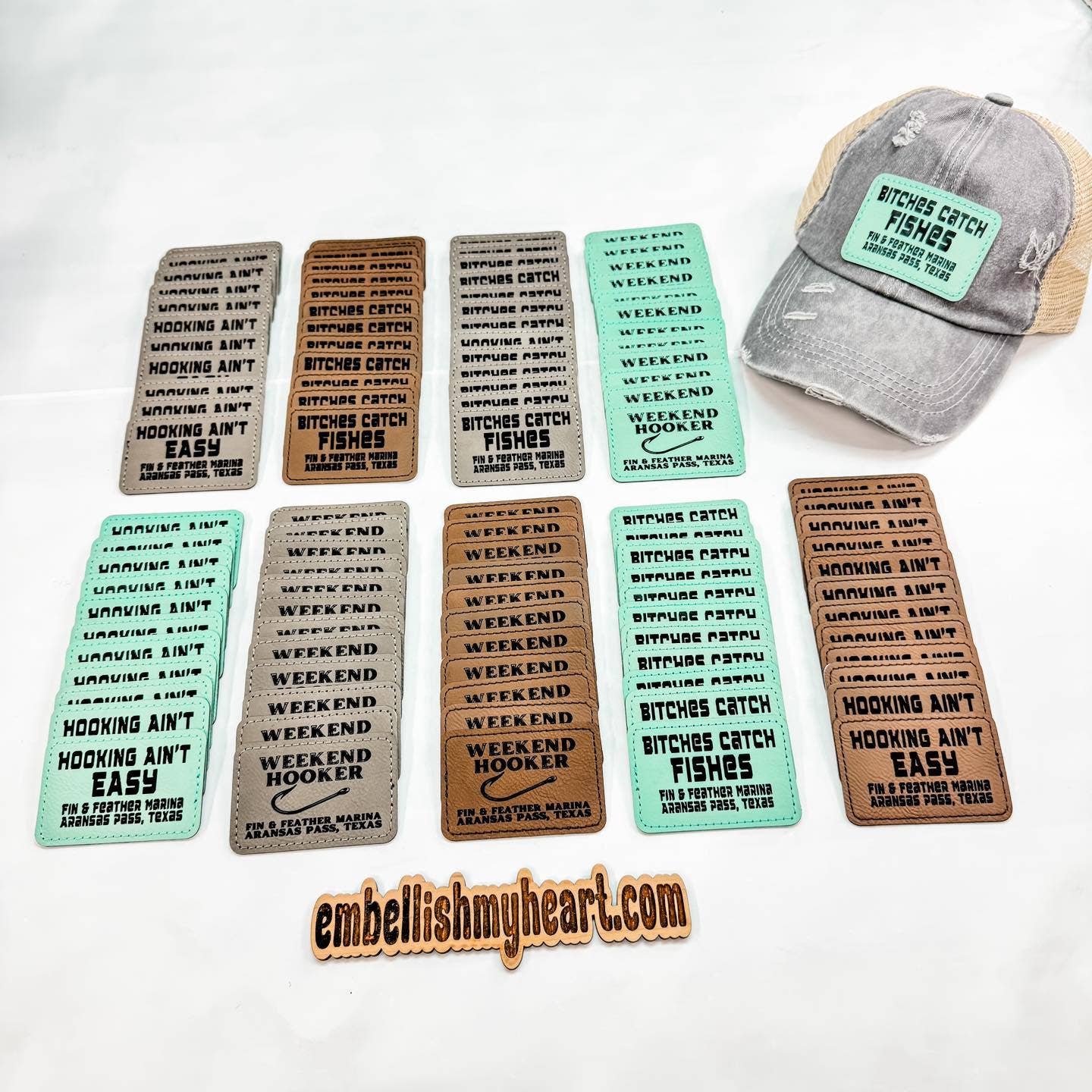 Hat Patch Adhesive-Large Personalized Leatherette Patch ONLY