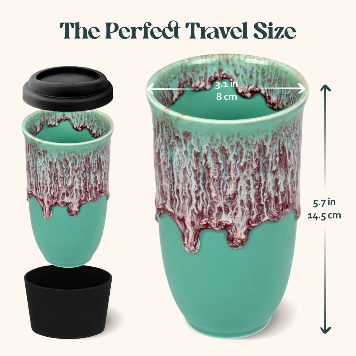 Nebula Ceramic Travel Mug – 16oz with Lid & Sleeve