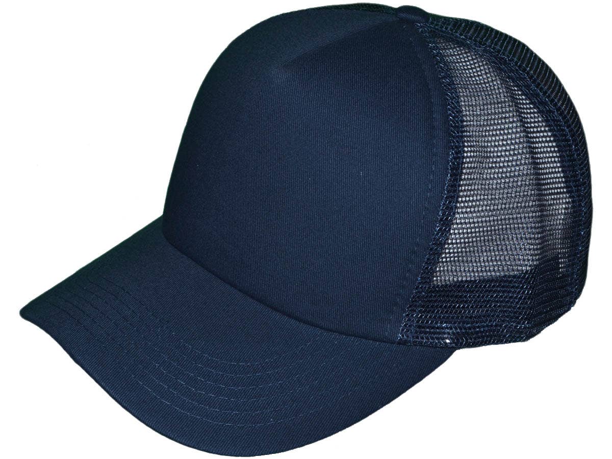 Blank 5 Panel Cotton Foam Trucker Hats - BK Caps Mid Profile