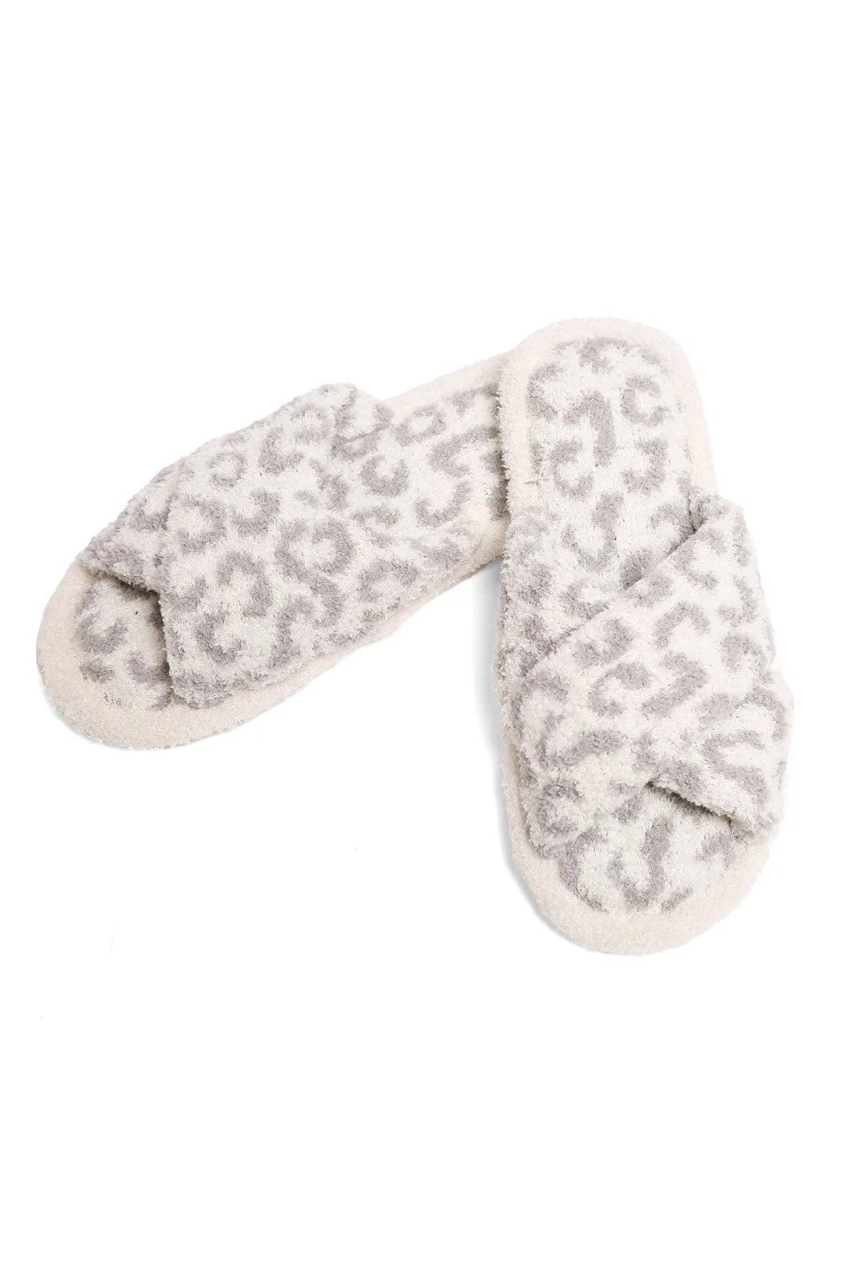 JCL2120 Leopard Super Lux Open-Toe Slipper