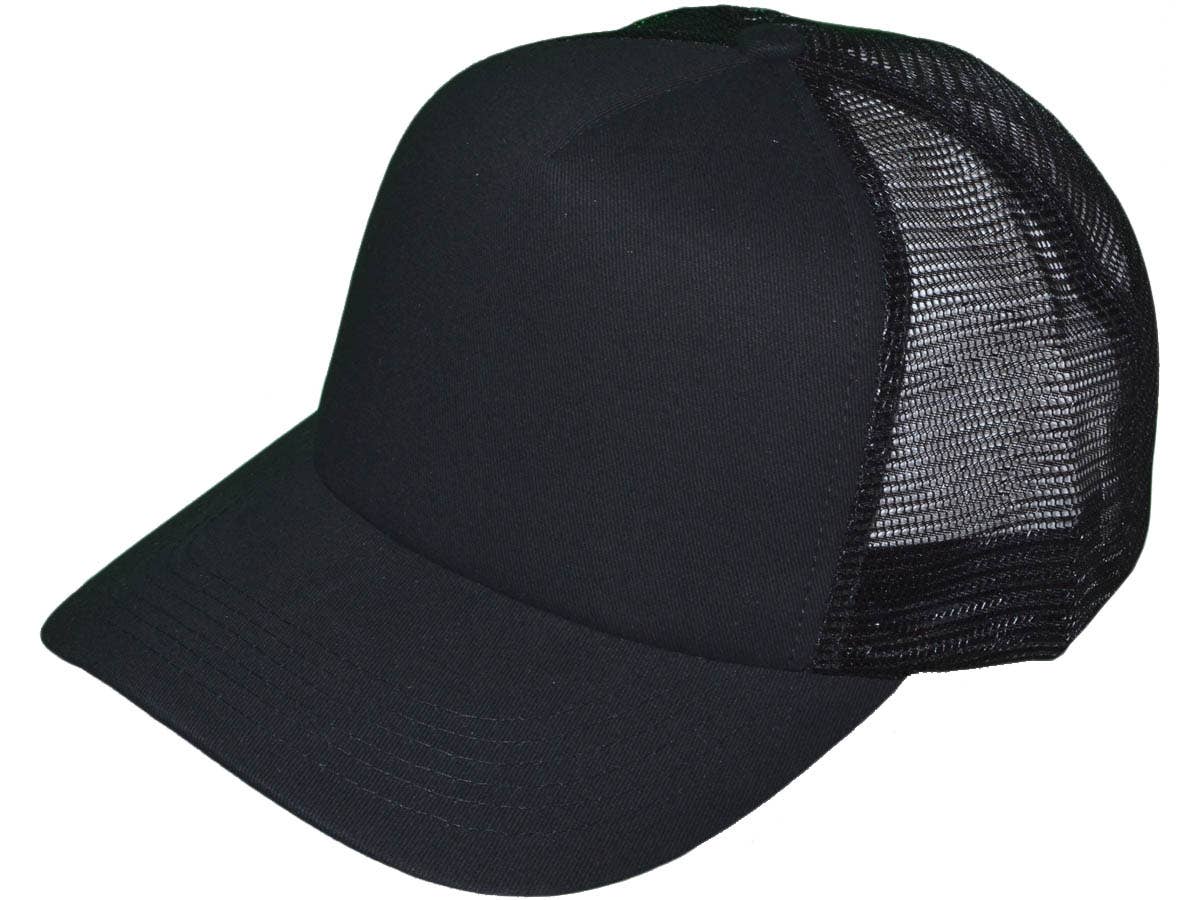 Blank 5 Panel Cotton Foam Trucker Hats - BK Caps Mid Profile
