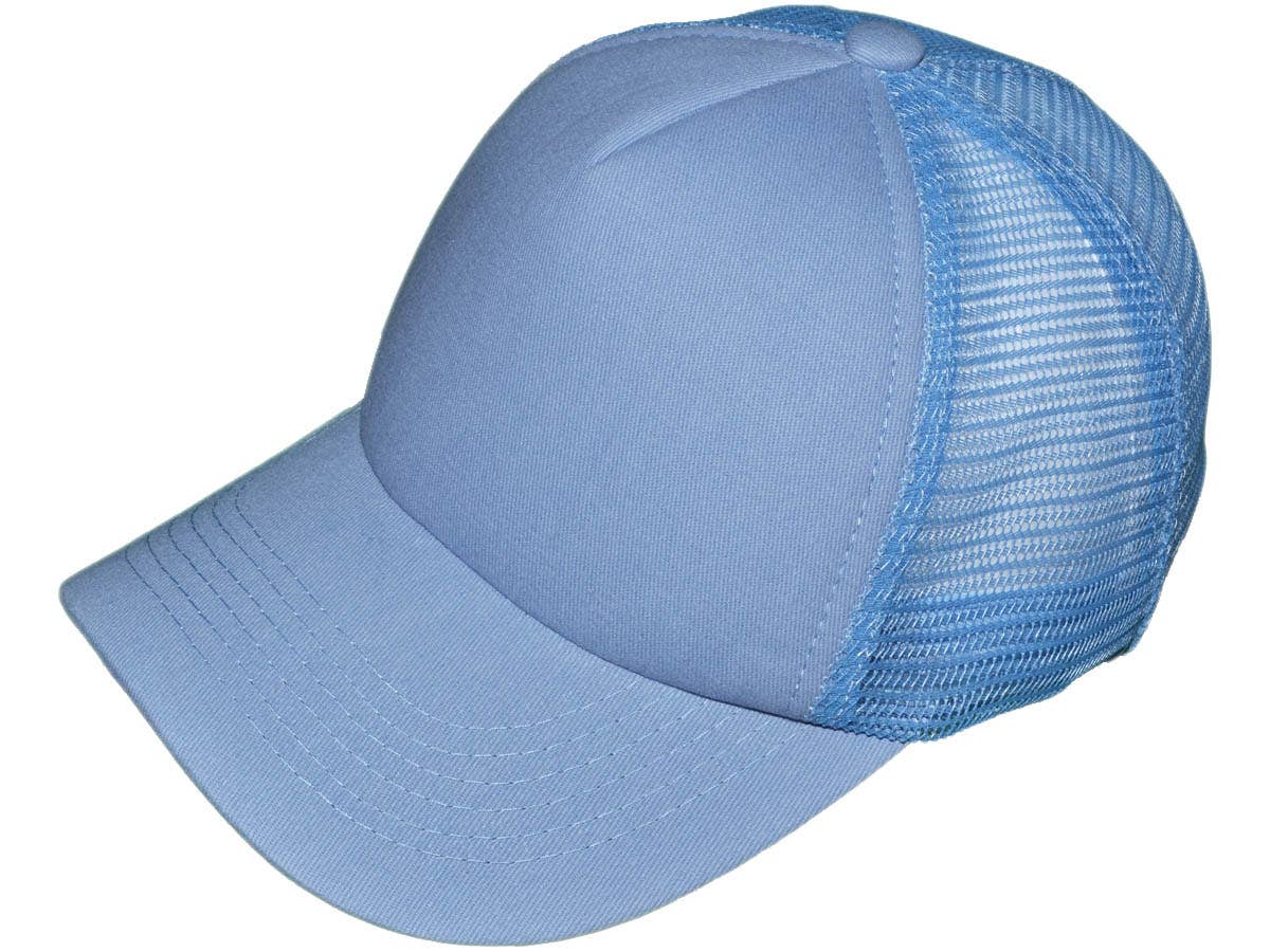 Blank 5 Panel Cotton Foam Trucker Hats - BK Caps Mid Profile