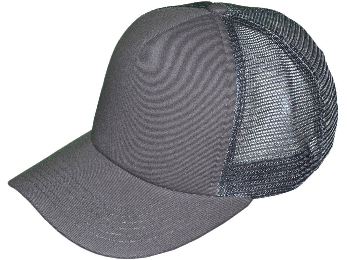 Blank 5 Panel Cotton Foam Trucker Hats - BK Caps Mid Profile
