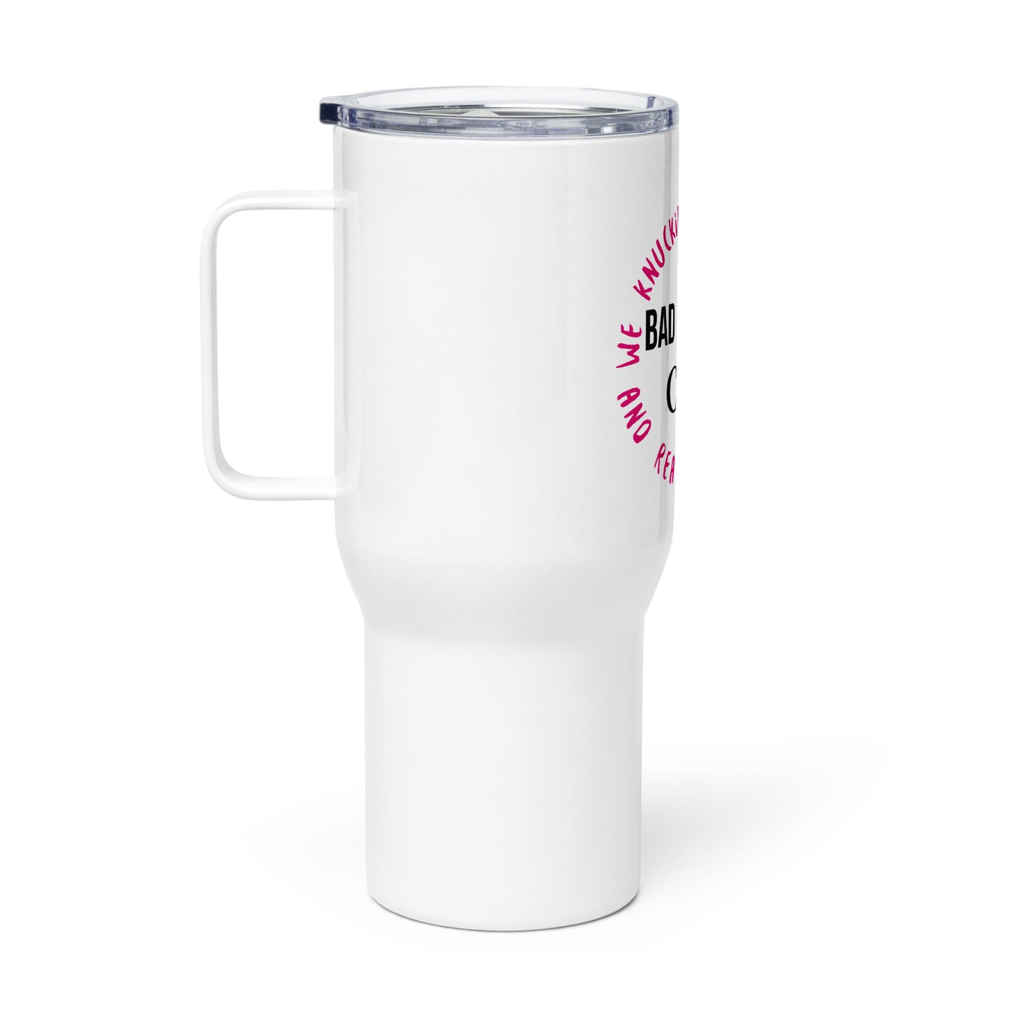 Travel mug with a handle